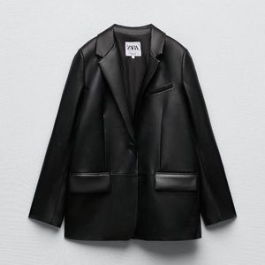 Zara Faux Leather Blazer